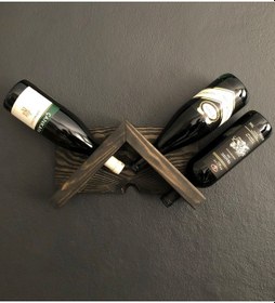 Resim Ahşap Şaraplık, 4 Şişe Bölmeli Dekoratif Ahşap Şaraplık, Siyah 