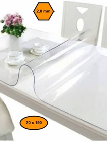 Resim MRT PLASTİK 2,0 mm PVC MASA ÖRTÜSÜ, ŞEFFAF MASA KAPLAMASI, 70x190 