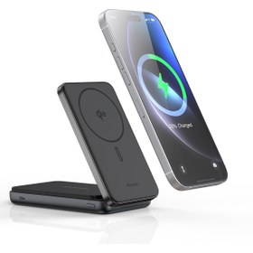 Resim Mcdodo MC-6310 Magq 2'si 1 Arada 10000MAH 20W Qi2 Manyetik Powerbank ve Katlanabilir Telefon Standı 