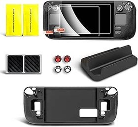 Resim AOLION Stream Deck Aksesuarları, Oyun Seti 1 Stream Deck Konsolu Silikon Koruyucu Kapak, 1 Steam Deck Standı, 2 Steamdeck Ekran Koruyucu, 2 Temizleme Kiti, 2 Koruma Çıkartması, 4 Parmak Kavrama Kapağı 