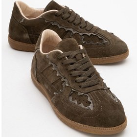 Resim Luvi Shoes Shiva Haki Hakiki Deri Kadın Günlük Spor Ayakkabı Haki 