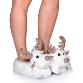 Resim Twigy Geyik Star Kadın Hayvanlı Panduf Beyaz 36/41 