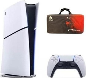 Resim Sony Sony Playstation 5 Slim 1 TB Digital Edition Oyun Konsolu (İthalatçı Garantili) + Sony Playstation 5 Taşıma Çantası Kırmızı Desenli 