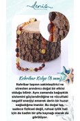 Resim Deniz Doğal Taş Sertifikalı Kehribar (FOSİLLEŞMİŞ ÇAM REÇİNESİ) Kolye 8 Mm - M365 