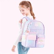 Resim Hafif Kız Çocuk Sırt Çantası - Sevimli, Geniş Ayarlanabilir Askılı ve Renk Değiştiren Tasarımla 