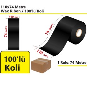 Resim akdenizpos 110x74 Metre Wax Ribon 100'lü Koli 