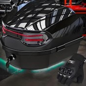 Resim Su geçirmez Motosiklet Çantası, Hırsızlık Önleyici Kilitleme ve Ayarlanabilir Kayışlar - Büyük ABS Depolama Bölümü, Kırmızı Detaylar, Seyahat, İş ve Açık Hava Maceraları için Mükemmel (Ücretsiz Eldiven Dahil), Motosiklet Depolama, İş Dostu Tasarım, Dayanıklı Yapı 