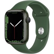 Resim Apple Watch Series 7 GPS, 45mm Yeşil Alüminyum Kasa ve Clover Spor Kordon - MKN73TU\u002FA 