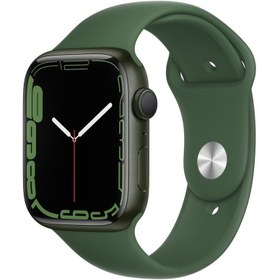 Resim Apple Watch Series 7 GPS, 45mm Yeşil Alüminyum Kasa ve Clover Spor Kordon - MKN73TU\u002FA 