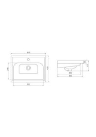 Resim Turkuaz Seramik Cerastyle Frame 60 x 45 CM Etajer Uyumlu Damlalıklı Lavabo 