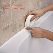 Resim 1 Rulo, Mutfak ve Banyo için Kendinden Yapışkanlı Sızdırmazlık Bandı - Su Geçirmez, Küf Önleyici, Yağ Geçirmez Derz Şeridi - Lavabo, Tuvalet ve Duş Kenarları için - 2,21 cm Genişlik 