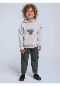 Resim Jack Lions Erkek Bebek Kapüşonlu Ayıcık Baskılı Sweatshirt-14253 Gri 