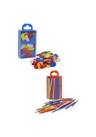 Resim ayı Sayma Seti 1 Paket Plastik Sayı Sayma Çubukları ve Fasülyeleri 1. Sınıflar İçin Renkli Çubuk Fasulye 