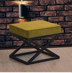 Resim Metal X Ayaklı Puf - Siyah Metal Siyah 