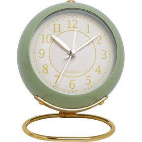Resim Mufunye Avrupa Tarzı Metal Saat Yaratıcı Sessiz Çocuk Elektronik Çalar Saat Basit Oturma Odası Yatak Odası Öğrenci Işıklı Kuvars Saat Yeşil 