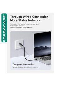 Resim Forzacase Tablet Telefon Pc İçin Taşınabilir Type-c To Rj45 Ethernet Adaptörü - Fc1169 
