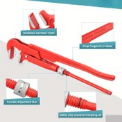 Resim Ağır Hizmet Tipi 30.48cm Ayarlanabilir Boru Anahtarı 90° Açı, Dönek Dökülmüş Cr-V Çelik ve Sertleştirilmiş Çizgili Dişler - Kapsamlı Kırmızı ve Siyah Tasarım için Sıkı Alanlar, Otomotiv, Denizcilik, Ev ve Dış Mekan Tamirleri, Boru Anahtarı Ayarlanabilir, Otomotiv Aracı, Şık Aracı Tasarımı, Dayanıklı Yapı 