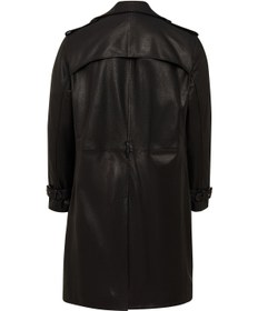 Resim Bellingham Erkek Siyah Oversize Deri Trençkot - Siyah / 