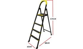 Resim Ertekpa Leo 3+1 Basamaklı Metal Siyah Merdiven 