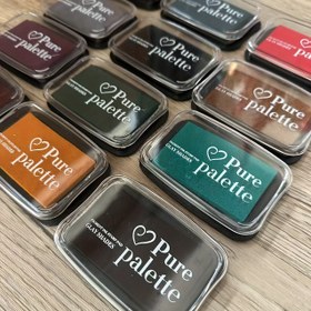 Resim 1 Adet Vintage Katı Renkler Büyük Mürekkep Pedi - 12 Canlı Renk, Kauçuk Damgalar için Toksik Olmayan Güvenli, Scrapbooking, Kağıt ve Kumaş El Sanatları İçin - Yüksek Kaliteli Kendin Yap Sanat Malzemeleri, Mürekkep Ped 