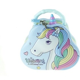 Resim Kumbara Metal Unicorn Desenli Kilitli Kumbara Mixoyuncak 