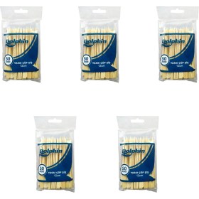 Resim Dolphin Ahşap Yassı Tutamaklı Saplı Çöp Şiş - Boy : 12 Cm. - 50 Adetlik 5 Paket 