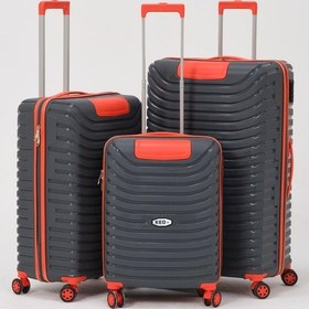 Resim Keo-plus Gri-turuncu 3 Lü Set Silikon Kırılmaz Pp Valiz Çok Renkli 