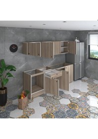 Resim Kenzlife Hazır Mutfak Seti Nayakan Crd 240 Cm Genişlik Üst Tezgahsız Ankastre Fırın Modüllü 