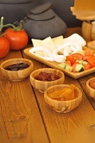 Resim Mithra LifeLife 6 Adet Bambu Mini Lokumluk Çerezlik Sosluk Reçellik Sunumluk Kase MIT1143 