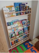 Resim Mrtahsap Mrtahşap-Geniş Model-Montessori Kitaplık-Yuvarlak Çıtalı-Eğitici 