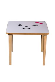 Resim webkapinda Ahşap Çocuk Masası 50x50 Çocuk Oyun Masası Çocuk Aktivite Masası Çalışma Masası Ahşap Konik Ayak 