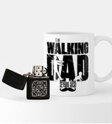 Resim Bk Gift Kişiye Özel The Walking Dad Benzinli Çakmak Ve Kupa Seti-2 