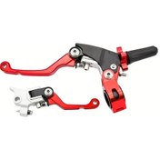 Resim Tongdashop Honda Cr, Crf, Xr, Kawasaki Kx, Kdx, Yamaha Yz, Yzf, Wr, Ttr İçin Style 4 Kırmızı Off-road Motor Tutacakları 