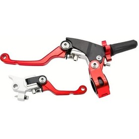 Resim Tongdashop Honda Cr, Crf, Xr, Kawasaki Kx, Kdx, Yamaha Yz, Yzf, Wr, Ttr İçin Style 4 Kırmızı Off-road Motor Tutacakları 