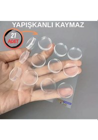 Resim Mobilya Dolap Kapağı Ses Önleyici Cam Kesme Tahtası Ayağı Şeffaf Yapışkanlı Stoper Ayak 21 Adet 