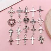 Resim 20 adet Sailanzi Çapraz Şans Seti, Çinko Alaşımlı Kolyeler, DIY Takı Yapımı için, Kolye Küpe Bilezik Anahtarlık El Sanatları Aksesuarları 