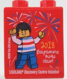 Resim Legoland Discovery Centre 2018 Bayraminiz Kutlu Olsun Minifigure And Fireworks Pattern Duplo Brick 1x2x2 