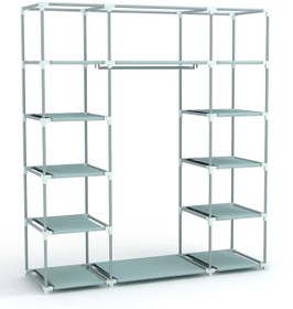 Resim RUSTİKEVDECORART Çift Yandan Raflı Çok Amaçlı Bez Dolap Süper Ürün Gardırop Elbise Ayakkabı Dolabı Bez Dolap 