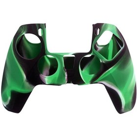 Resim Sony Playstation 5 Konsolu İçin Veri Kurbağa Koruyucu Kılıf Kamuflaj Kaymaz Silikon Kapak - Siyahımsı Yeşil 