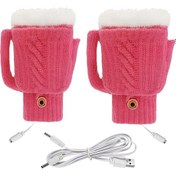 Resim Suntek Koşu Bisikleti Için Usb Elektrikli Isıtmalı Eldiven Pembe 