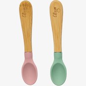 Resim Citron 2'li Organik Bambu Kaşık Seti - Green/Pink 1073667 