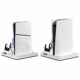 Resim ipega İpega PS5 Slim Dijital/PS5 Slim Disk Multifonksiyonel Şarjlı,Soğutucu Fanlı,VR Standlı Cd Raf Stand 