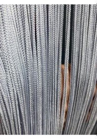 Resim İp Zincir Gri Renk Hazır Düğmeleri Dikilmiş İp Perde En 180 Cm Boy 280 Cm Gri 