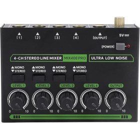 Resim Genel Markalar 4 -Kannel Mikser, Çalışma Için Işık RGB Profesyonel Ses Mikseri (AB fişi) 