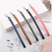 Resim PU Deri Kayış - Hafif ve Dayanıklı Kısa Lanyard, Cep Telefonları, USB Bellekler, Bozuk Para Çantaları için Uygun - Siyah, Pembe, Lacivert Mavi, Turuncu, Gri Renklerde Tek Renkli Kayışlar - Uniseks Taşınabilir Aksesuar 