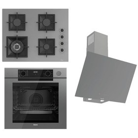 Resim Ferre Steamart Fryart Silentart Serisi QEP64CPR - SC408-WFA -D079-SA Gri Ankastre Set 