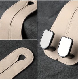 Resim Fochsia 2 Adet Bej Pvc Araç Başlığı Çengel Çift Kancalı Cüzdan Ve Çanta Askılık Araç Koltuğu İçin Organizer Aksesuar 