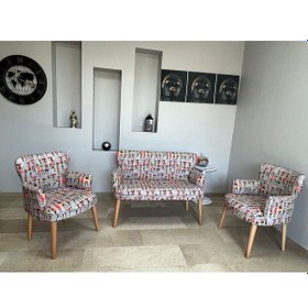 Resim Azra Mobilya Çay Seti Koltuk Takımı - Cafe - Balkon - Bahçe - Ofis Mobilyası - Oturma Grubu Gri 