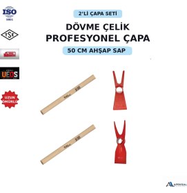 Resim Apeksal Yekpare Dövme Çelik Çatallı ve Keçi Boynuzu Çapa Saplı Bahçe Çapası 