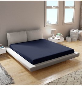 Resim Penye Lastikli Çarşaf %100 Pamuk Lacivert 